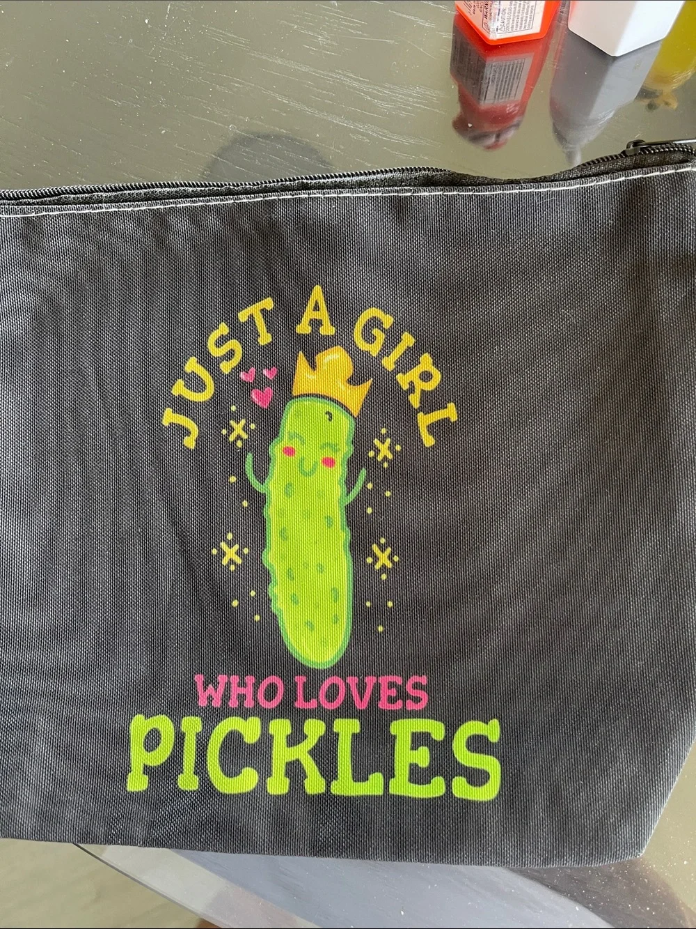 Just A Girl Who Loves Pickles Graphic Zipper Pouch